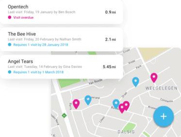 live customer location on Skynamo field sales app