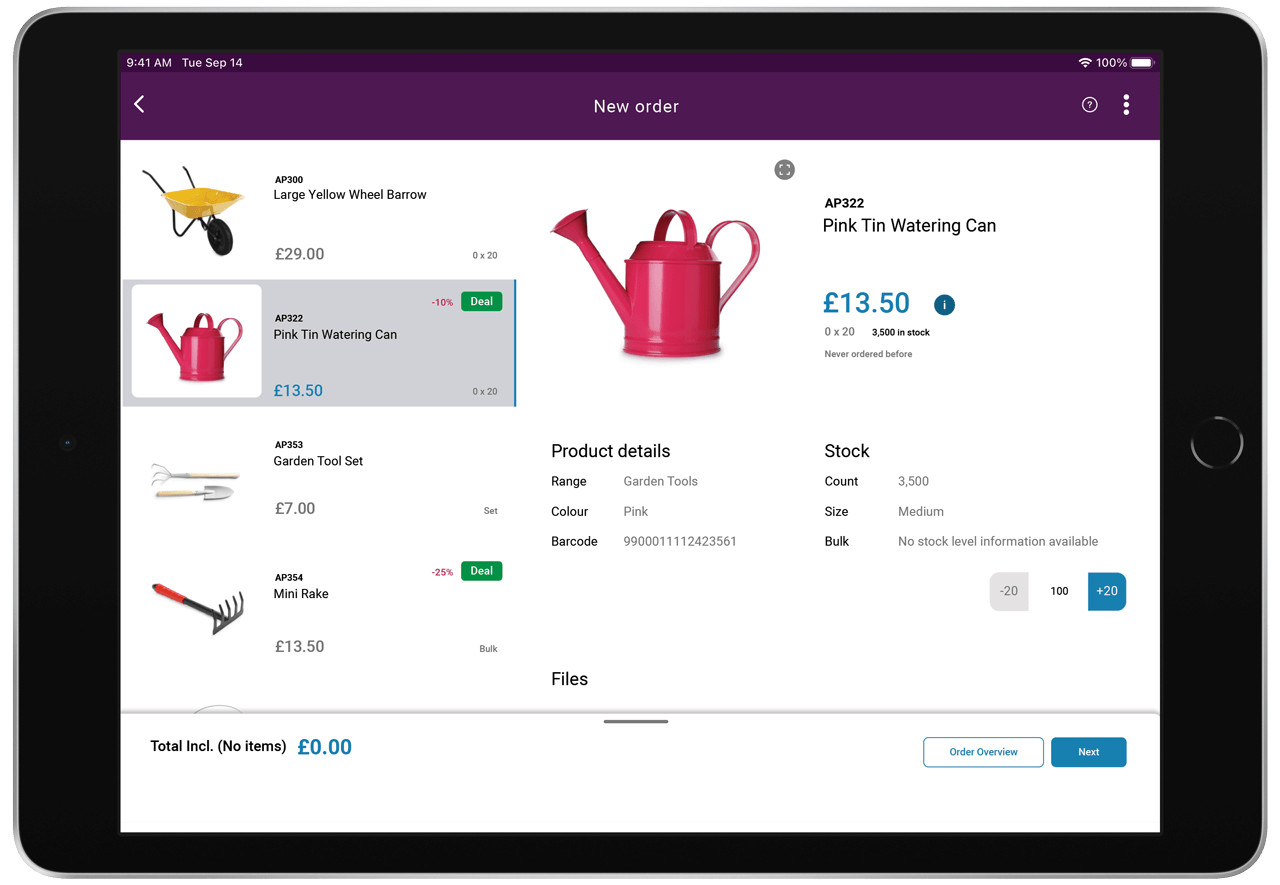 Skynamo Mobile Sales App - New order GBP