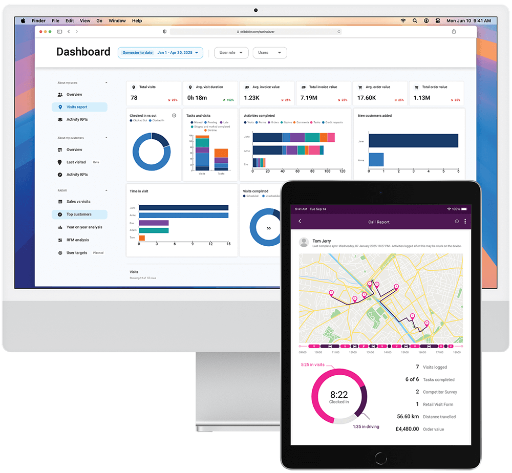 Skynamo Mobile Sales App - Customer sales report and analytics