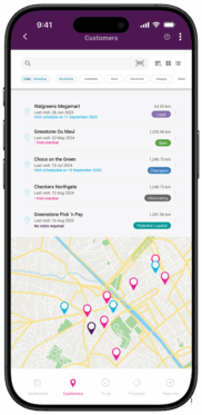Skynamo Mobile Sales App - Customer - map view